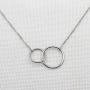 IDLAN Wedding Gifts Wedding Jewelry 2 Interlocking Infinity Double Circles Necklace
