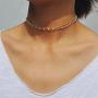 Fettero Dainty Layered Gold Chocker Handmade Beads 14K Gold Fill Heart White Opal Necklace