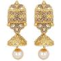 ZIKU JEWELRY Gold Plated Designer Pendant Chain Necklace Pearl Drop CZ & Kundan Embedded Fashion Jewelry
