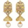 ZIKU JEWELRY Gold Plated Designer Pendant Chain Necklace Pearl Drop CZ & Kundan Embedded Fashion Jewelry