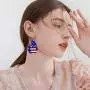Florideco 12-16 Pairs Holiday Leather Earrings Set for Women Dangle Layered Faux Leather Drop Earrings Lightweight Valentine National Easter Day Earrings Jewelry