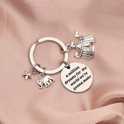 BAUNA The Greatest Showman Jewelry Inspirational Gifts A Million Dreams for The World Were Gonna Make Keychain Dream Jewellery