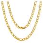 ChainsPro Mens NK 3:1 Figaro Chain Necklace-4/5/6/7.5/8/9/12/13MM Width, 18K Gold Plated/316L Stainless Steel/Black, 18-30'' (Send Gift Box)