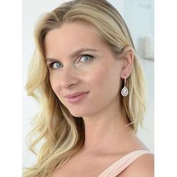 Mariell Pear-Shaped CZ Bridal Wedding Teardrop Earrings - Real 14k Rose Gold Plated Jewelry