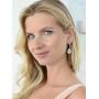 Mariell Pear-Shaped CZ Bridal Wedding Teardrop Earrings - Real 14k Rose Gold Plated Jewelry