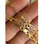 Solid 925 Sterling Silver - 14k Gold Plated - Elongated Rolo Paperclip Necklace - 2.5mm 3mm 4mm - 16-24'' - Very In Fashion Ladies Chain - MADE IN ITALY