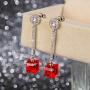 Cube Swarovski Crystal Drop Long Dangle Earrings for Women 925 Sterling Silver Post Hypoallergenic Jewelry