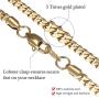 GOLD IDEA JEWELRY 3MM /4MM Solid Luxurious Miami Cuban Link Chain Heavy 14k Gold/White Gold Plated Stainless Steel Bracelet and Necklace for Men Women