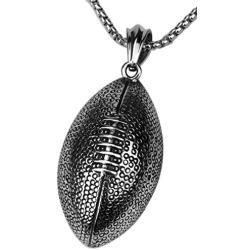 YACQ Jewelry Mens Stainless Steel Football Necklaces