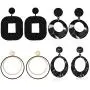 D EXCEED Womens 4 Pairs Large Dangle Drop Earrings Retro Geo Shaped Costume Hoop Dangle Earrings for Women Girls