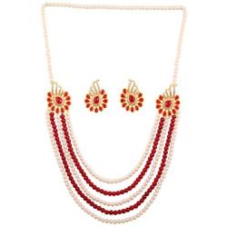 Touchstone Indian Bollywood Handcrafted Traditional Royal Mughal Kundan Polki Meenakari Enamel Colorful Wedding Designer Jewelry Long Necklace Set in Gold and Silver Tone for Women.