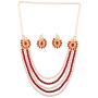 Touchstone Indian Bollywood Handcrafted Traditional Royal Mughal Kundan Polki Meenakari Enamel Colorful Wedding Designer Jewelry Long Necklace Set in Gold and Silver Tone for Women.