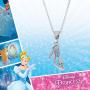 Disney Womens Jewelry Princess Sterling Silver Crystal Shoe Shaker Pendant,18''