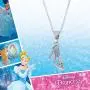 Disney Womens Jewelry Princess Sterling Silver Crystal Shoe Shaker Pendant,18''