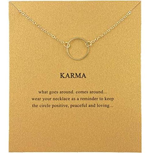 Friendship Good Luck Sun Butterfly Star Circle Clavicle Necklace Y Pendant Necklace with Blessing Gift Card with Message Card