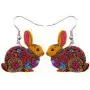 NEWEI Acrylic Floral Easter Bunny Hare Rabbit Earrings Drop Dangle Anime Animal Jewelry For Women Gifts Charm NEWEI Acrylic Floral Easter Bunny Hare Rabbit Earrings Drop Dangle Anime Animal Jewelry For Women Gifts Charm