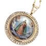 Virgin Caridad del Cobre Pendant Necklace 18K Gold Plated Chain ''18 Inches'' Length Religious Jewelry