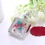 YAZILIND Platinum Plated DIY Dried Flower Square Lockets Pendant Necklace Birthday Gift