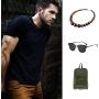 EVBEA Wood Bead Necklace Africa Wooden Chain Statement Unisex Chunky Necklaces