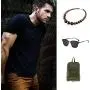 EVBEA Wood Bead Necklace Africa Wooden Chain Statement Unisex Chunky Necklaces