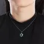 Lam Sence Sterling Silver Lovely Jewish Star of David and Blue Opal Pendant Necklace Gift for Mom Lam Sence Sterling Silver Lovely Jewish Star of David and Blue Opal Pendant Necklace Gift for Mom