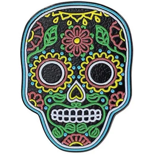 Real Sic Neon Sugar Skull – Día de Muertos Pin - Dead of the Day, Glow-in-the-Dark Enamel Pin - Skull Lapel Pin - Unisex Gift Real Sic Neon Sugar Skull – Día de Muertos Pin - Dead of the Day, Glow-in-the-Dark Enamel Pin - Skull Lapel Pin - Unisex Gift
