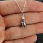 FashionJunkie4Life Sterling Silver Tiny 3D Garden Gnome Charm Necklace, 18'' Chain, Fairy Tale Jewelry