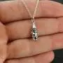FashionJunkie4Life Sterling Silver Tiny 3D Garden Gnome Charm Necklace, 18'' Chain, Fairy Tale Jewelry