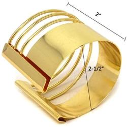 Yueton Rigid Steel Memory Wire Metal Circle Split Ring Coil Wire Thin Jewelry Hammered Bunch Cuff Bracelet Bangle (Golden)