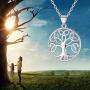 ChicSilver Women Tree of Life Necklaces, 925 Sterling Silver Celtic Knot Family Tree Yggdrasil Pendant Necklace, 18 Rolo Chain(with Gift Box)