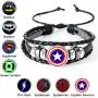 AOASK 8Pcs Super Hero Leather Wrap Bracelets Women Men AOASK 8Pcs Super Hero Leather Wrap Bracelets Women Men