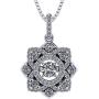 Forever Love Dancing Stone Flower Pendant Necklace, Sterling Silver & Swarovski Zirconia