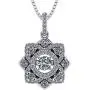 Forever Love Dancing Stone Flower Pendant Necklace, Sterling Silver & Swarovski Zirconia Forever Love Dancing Stone Flower Pendant Necklace, Sterling Silver & Swarovski Zirconia
