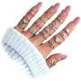 INENIMARTJ 44 Pcs Vintage Knuckle Rings Set for Women Stackable Boho Gold&Silver Finger Rings Bohemian Midi Rings Star Moon Wave Turquoise Evil Eye Rings for Teen Girls