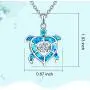 JO WISDOM Blue Fire Opal Dolphins/Turtle Necklaces,925 Sterling Silver Dancing Diamond Cubic Zirconia Animal Pendant Necklace