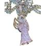 Shop-iGold Men Women 925 Italy Finish Iced Santa Muerte Charm Ice Out Pendant Stainless Steel Real 2 mm Rope Chain Necklace, Mens Jewelry, Iced Pendant, Rope Necklace