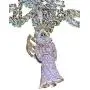 Shop-iGold Men Women 925 Italy Finish Iced Santa Muerte Charm Ice Out Pendant Stainless Steel Real 2 mm Rope Chain Necklace, Mens Jewelry, Iced Pendant, Rope Necklace