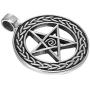 Magical Wiccan Pentagram Pentacle Pendant Stainless Steel Necklace for Men (21-inch chain)