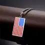 American Flag Dog Tag Necklace with Chain 22'' Stainless Steel Cool US National Flag Tag Pendant for Boys Men, Independance Day 4th of July Gift American Flag Dog Tag Necklace with Chain 22'' Stainless Steel Cool US National Flag Tag Pendant for Boys Men, Independance Day 4th of July Gift