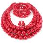 HaHaGirl Faux PearlStrands Jewelry Sets for Women Include Necklace Bracelet and Earrings Set