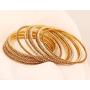 Touchstone ''Golden Bangle Collection Traditionally Created Yellow Citrine Rhinestone Filigree Indian Bollywood Designer Jewelry Metal Bangle Bracelets for Women in Antique Gold Tone. Set of 13.