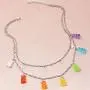Denifery Colorful Gummy Little Bear Hook Design Chain Layered Star Pendant Dangle Necklace Choker Colorful Cartoon Resin Candy Cute Jewelry Set for Women Girls