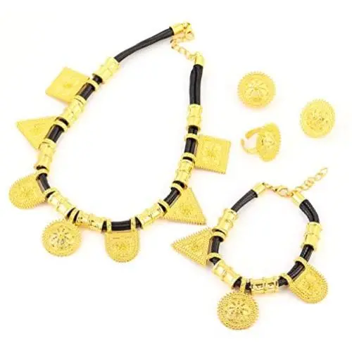 Ethiopian Jewelry Set Gold Plated 24k Eritrea Habesha Sets Ethiopia Jewellery Wedding Gift Ethiopian Jewelry Set Gold Plated 24k Eritrea Habesha Sets Ethiopia Jewellery Wedding Gift