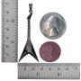 Heavy Metal Jewelry V-Shaped Electric Guitar Biker Gothic Punk Rock Music Protection Amulet Pewter Boys Mens Pendant Necklace Charm for men w Silver Ball Chain