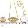 Gold Evil Eye Lariat Necklace for Women 18K Gold Plated Sliding Adjustable Chain Choker Jewelry