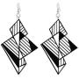 DAMLENG Fashion Lightweight Unique 1980s Retro Style Chandelier Dangle Drop Hollow Earrings Black Geometry Acrylic Earrings for Women Girls