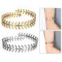 Long tiantian Gold Swirl Leaf Upper Arm Bracelet Leaves Branch Armlet 14K Gold Plated Cuff Bangle Armband Adjustable