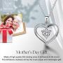 ✦Gifts for Mothers Day✦ Forever Love Heart Necklace Jewelry 18K White Gold/ Rose Gold Plated 925 Sterling Silver Birthstone Pendant Necklace with 5A Cubic Zirconia Birthday Gifts for Women and Girls