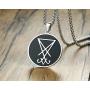 XUANPAI Unisex Stainless Steel Leviathan Cross Pendant Brimstone Symbol Jewellery Stainless Steel Church of Satan Necklace