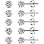 5 Pairs Stainless Steel Cubic Zirconia Stud Earrings Set for Hypoallergenic Multi-Piercing Ears of Men,Women,Boys & Girls 5 Pairs Stainless Steel Cubic Zirconia Stud Earrings Set for Hypoallergenic Multi-Piercing Ears of Men,Women,Boys & Girls